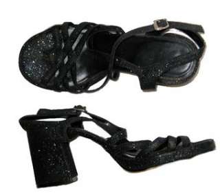 Blast From The Past Vintage 1970s Black Glitter Disco Shoes and 