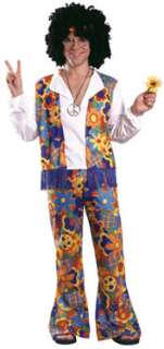 Feelin groovy? This costume comes with floral fringed vest with 