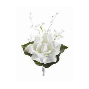  Allstate FBQ776 WH 6 in. Camellia W Beads Corsage White 