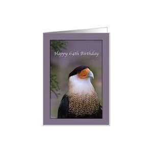  64th Birthday Card with Crested Caracara Bird Card Toys & Games