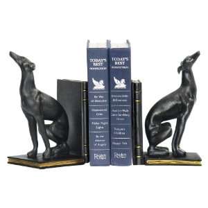 Sterling Home 4 83032 Pair of Bookends, Black Greyhounds, 9 Inch Tall 