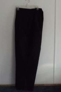 R30) Crest Woman 3X Black Poly/Cotton Pleated Front Pants  
