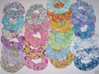 Floral Flowers Roses Fabric Hair Scrunchies Choose Size  
