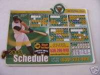 2003 Kane County Cougars Baseball Magnet Schedule  