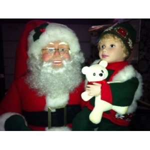  1991 Holiday Creations Animated Santa and Child Holding 