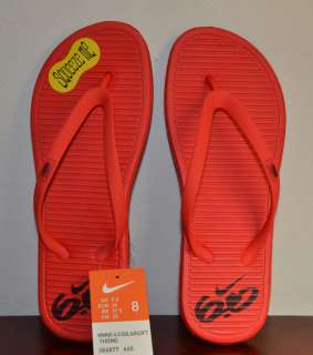 Nike 6.0 SOLARSOFT WOMENS THONG FLIP FLOP Sandals CHALLENGE RED NWT 
