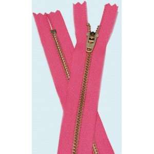  7 YKK Pants Brass Zipper #4.5   516 Hot Pink (1 Zipper 