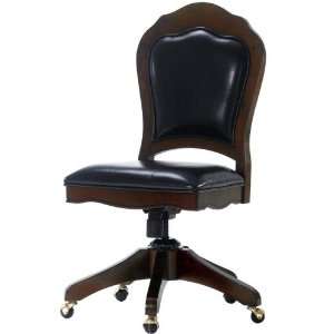  Salem Swivel Desk Chair With Black Leather