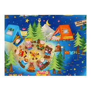   the Yard Lets Go Camping Campfire Kids Quilt Fabric