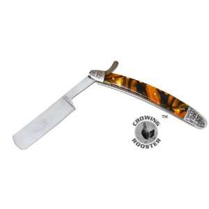  Crowing Rooster Straight Razor Shaver TIGER EYE Handle 