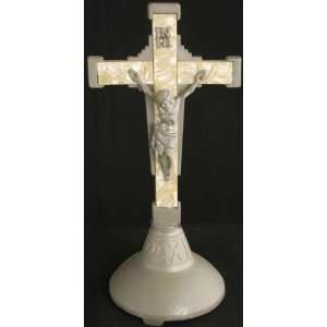  Antique French Art Deco Standing Crucifix Cross Pax 