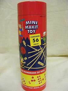 Mini Makit Toy New In Box 56 Pieces Fiddlestix Tinker Toys Vintage 