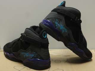 Nike Air Jordan 8.0 Black Purple Blue Sneakers Gradeschool Size 6 