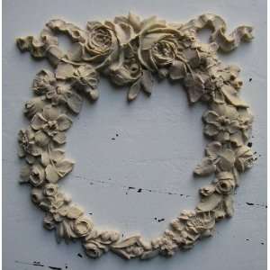   Wreath of Roses Furniture Applique Embellishment Arts, Crafts