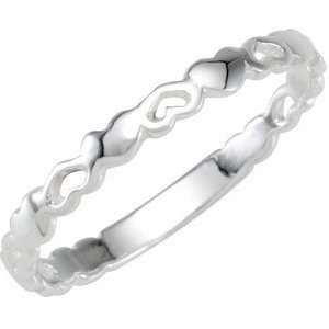  Sterling Silver Stackable Fashion Upside Down Hearts Ring 
