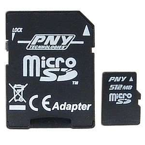  PNY P MICROSD512 512MB microSD Memory Card w/Adapter 