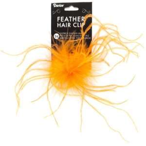  Ostrich Feather Hair Clip, Orange