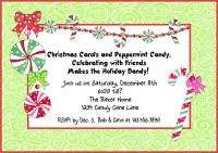 Personalized Candy Cane Peppermint Candy Note Cards  
