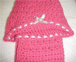 Hand Crochet Rose Colored 2pc.Scarf/Hat Set New  