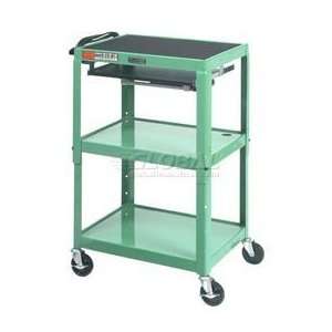  Green Adjustable Steel Workstation With Sliding Shelf And 