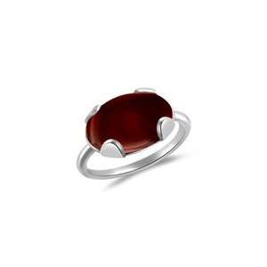  7.57 Cts Garnet Solitaire Ring in 14K White Gold 6.5 