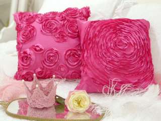 Shabby Cottage Chic Pink Rose Square 16 Pillow Sham  