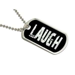  Laugh   Military Dog Tag Keychain Automotive