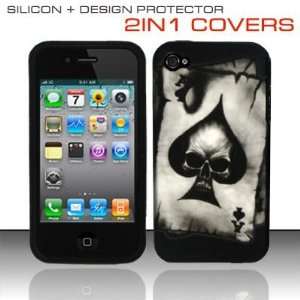   Rubberized Design Cover   Spade Skull SCDP Cell Phones & Accessories