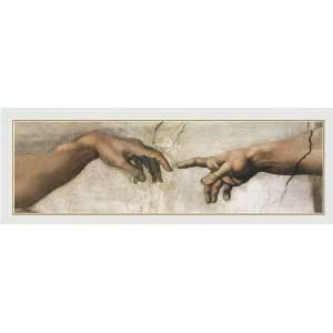 Creation of Adam (hands detail) by Michelangelo Buonarroti. Size 11.75 