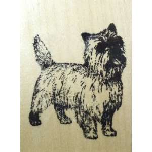   Terrier Dog Wood Rubber Stamp   Wood Mounted Arts, Crafts & Sewing
