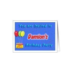 Damions Birthday, Invitation to the Party Card Toys 