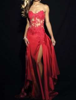   Elegant Embellished Floral Formal Dress Red Fashion Dresses Hot