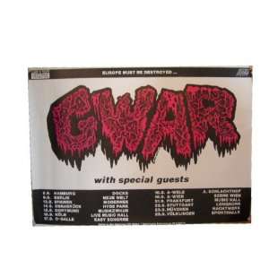  Gwar German Tour Poster Concert 