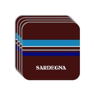 Personal Name Gift   SARDEGNA Set of 4 Mini Mousepad Coasters (blue 