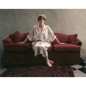  Woman Sitting On a Sofa by Helen Vaughn. Size 10.00 X 8.00 