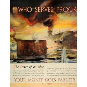 1936 Ad General Motors Monitor Merrimac War Ships   Original Print Ad