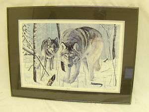 QUEST BY CHARLES H. DENAULT S/N WOLF WOLVES PRINT ART  