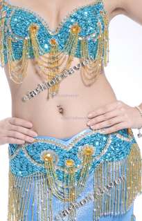 belly dance 3  pics costume 32 34B/C  bra&skirt belt  