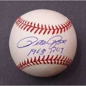  Pete Rose Autographed Baseball w/ 63 ROY Sports 