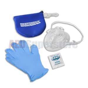  CPR Responder Mask in Soft Bag w/Gloves & Wipe   AMP0823 