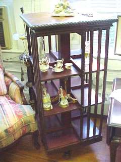 Antique Marked Danner Mahogany Revolving Bookcase  