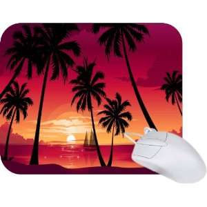  Rikki Knight Boat Sailing in Red Sunset Design Mouse Pad 
