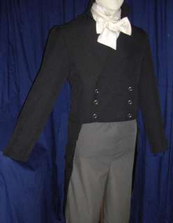 Regency/Darcy/Edwardian Dble Breasted/Tail Coat Blck 36  