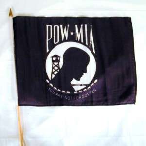 POW MIA 11 X18 IN FLAG W STICK powmia military flags  