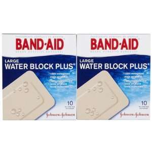 Band Aid Water Block Plus Adhesive Bandages, Large, 2 ct (Quantity of 