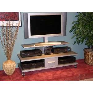 Silver Tv/dvd Entertainment Cart (4dcon 32008) From 4d Concepts 