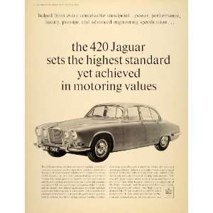  1967 Ad Jaguar 420 Sports Saloon Car XK Engine 4 Door 