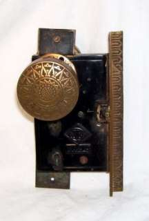 ANTIQUE 1800S BRASS VICTORIAN RUSSELL ERWIN DOOR SET LOCK KNOBS 