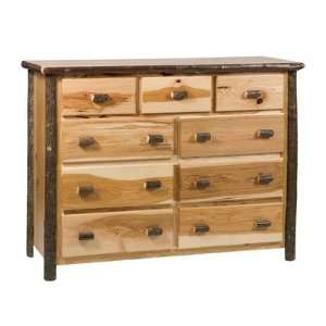   Hickory Nine Drawer Dresser Finish Rustic Alder Furniture & Decor