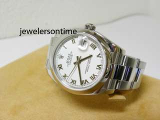 datejust 31mm case white roman dial new style oyster bracelet msrp $ 